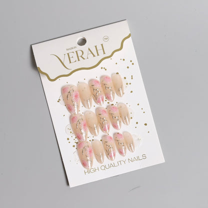 Pink Designer Almond | Luxury Press On Nails Wholesale | Handmade 3D Nail Art - Vihaan Wholesale Trading