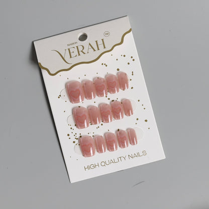 Pink Hearts Galaxy | Galaxy Press On Nails Wholesale | Premium Cat Eye Nails - Vihaan Wholesale Trading