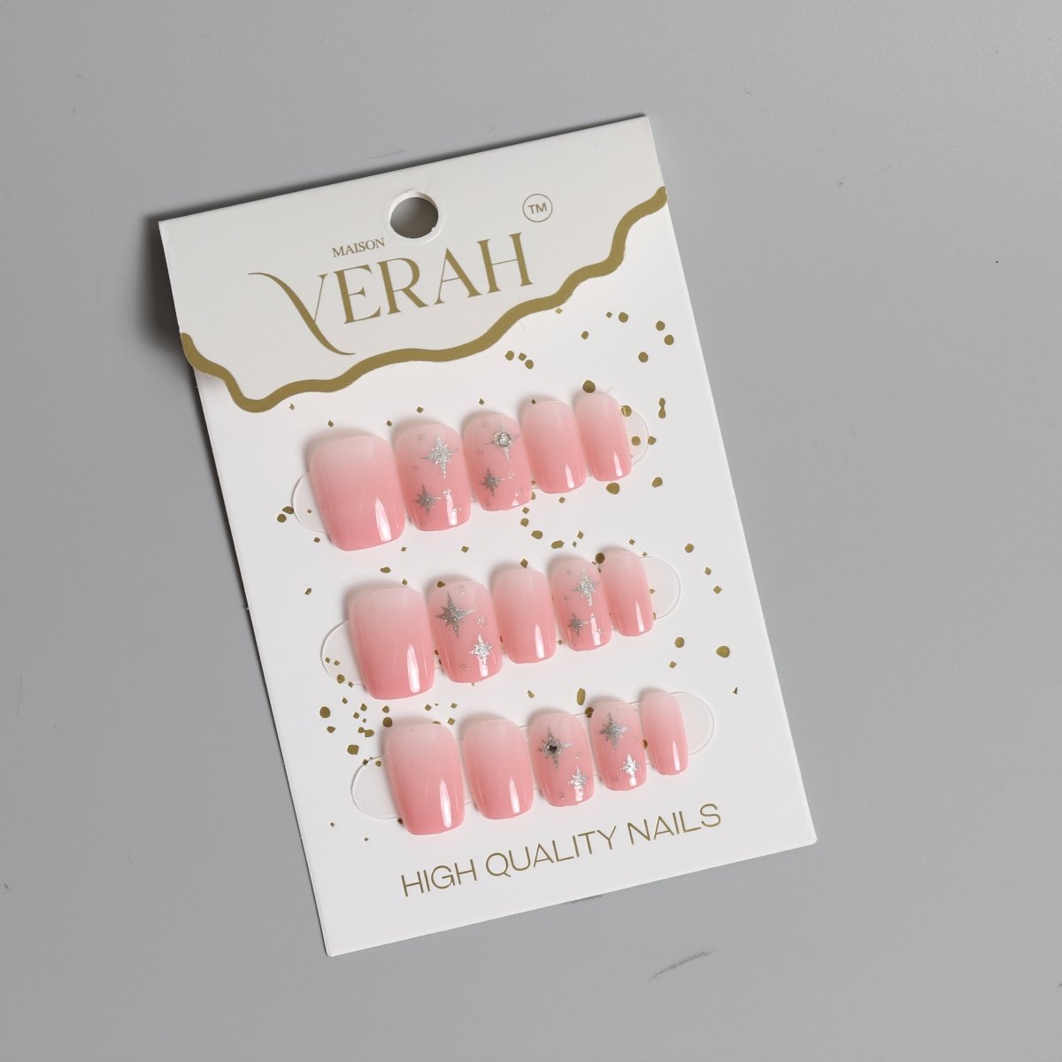 Pink Star Ombre | Classic Press On Nails Wholesale | 15pcs Soft Gel Nails - Vihaan Wholesale Trading
