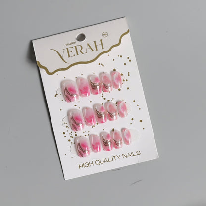 Pink Tie Dye | Luxury Press On Nails Wholesale | Handmade 3D Nail Art - Vihaan Wholesale Trading