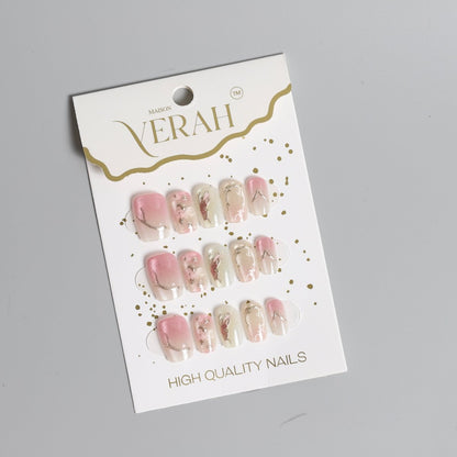 Pink White Design | Luxury Press On Nails Wholesale | Handmade 3D Nail Art - Vihaan Wholesale Trading