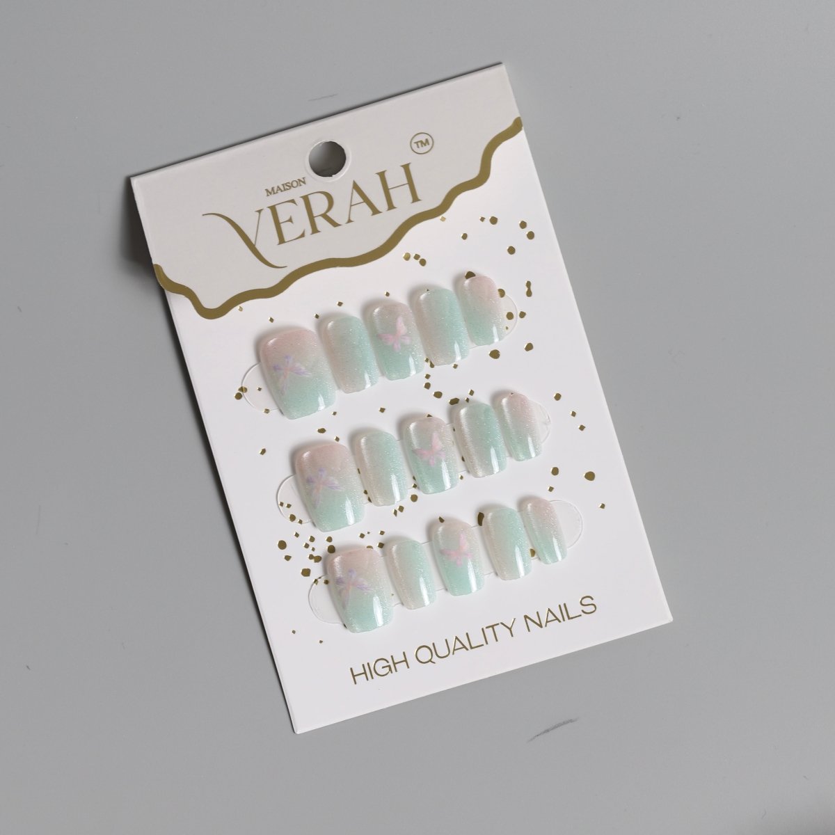 Pista Green Galaxy | Galaxy Press On Nails Wholesale | Premium Cat Eye Nails - Vihaan Wholesale Trading