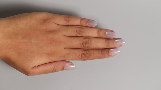 Glassy White Pink Ombre | Luxury Press On Nails Wholesale | Handmade 3D Nail Art with application kit.