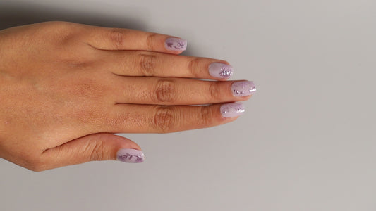 Purple Floral| Luxury Press On Nails Wholesale | Handmade 3D Nail Art with application kit.