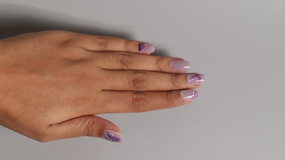 Purple Mermaid Diaries | Luxury Press On Nails Wholesale | Handmade 3D Nail Art with application kit.