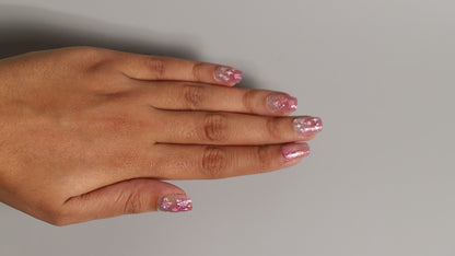 Pink Blossom | Luxury Press On Nails Wholesale | Handmade 3D Nail Art with application kit.