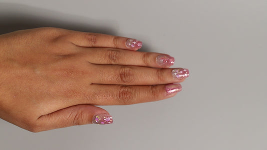 Pink Blossom | Luxury Press On Nails Wholesale | Handmade 3D Nail Art with application kit.