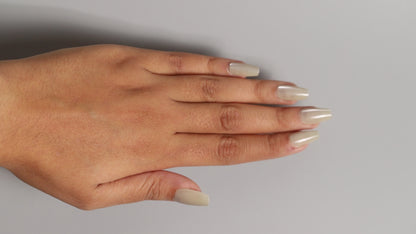 Coffin Cream Galaxy | Galaxy Press On Nails Wholesale | Premium Cat Eye Nails with application kit.