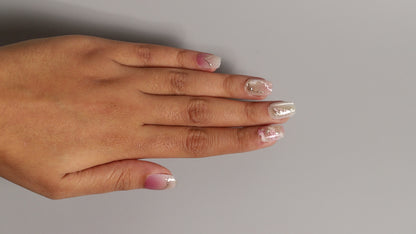 Pink White Design | Luxury Press On Nails Wholesale | Handmade 3D Nail Art with application kit.