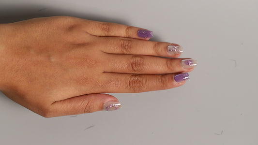Sparkling Purple | Luxury Press On Nails Wholesale | Handmade 3D Nail Art with application kit.