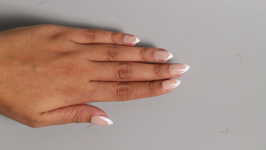 Solid Nude Long French | Classic Press On Nails Wholesale | 15pcs Soft Gel Nails