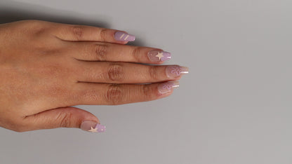 Purple Star Ombre | Classic Press On Nails Wholesale | 15pcs Soft Gel Nails