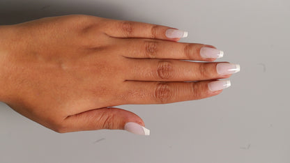 Milky White Coffin | Classic Press On Nails Wholesale | 15pcs Soft Gel Nails