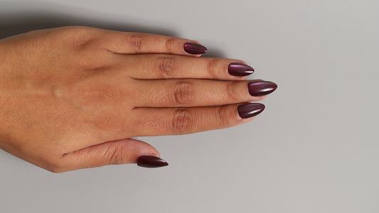 Purple Almond Galaxy | Galaxy Press On Nails Wholesale | Premium Cat Eye Nails with application kit.