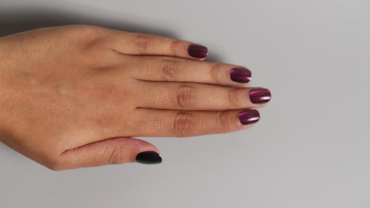Shortest Black Pink Galaxy | Galaxy Press On Nails Wholesale | Premium Cat Eye Nails with application kit.