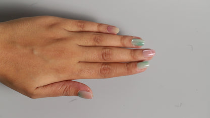 Green Pattern Galaxy | Galaxy Press On Nails Wholesale | Premium Cat Eye Nails with application kit.