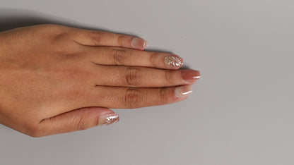 Spiral Peachy Print | Luxury Press On Nails Wholesale | Handmade 3D Nail Art with application kit.