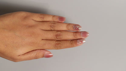 Peachy Chrome Ombre | Luxury Press On Nails Wholesale | Handmade 3D Nail Art with application kit.