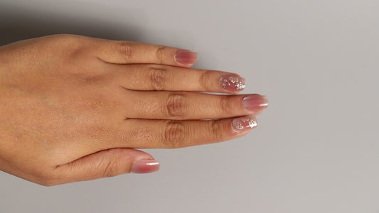 Peachy Chrome Ombre | Luxury Press On Nails Wholesale | Handmade 3D Nail Art with application kit.