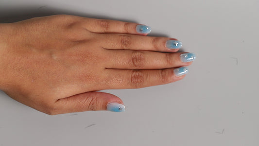 Blue Stary Night| Luxury Press On Nails Wholesale | Handmade 3D Nail Art with application kit.