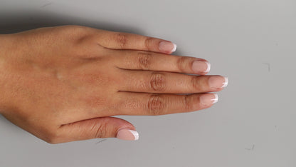 Solid Nude French | Classic Press On Nails Wholesale | 15pcs Soft Gel Nails
