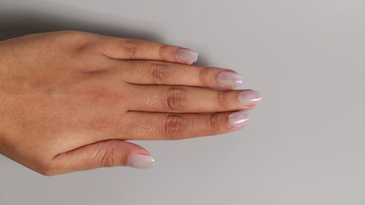 Glassy Milky | Luxury Press On Nails Wholesale | Handmade 3D Nail Art with application kit.