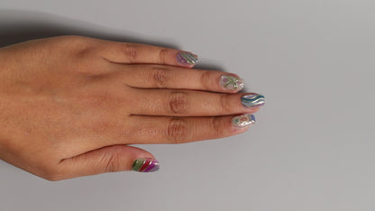 Colourful Aesthetics | Luxury Press On Nails Wholesale | Handmade 3D Nail Art with application kit.