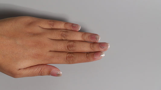 Nude Gold Chrome | Luxury Press On Nails Wholesale | Handmade 3D Nail Art with application kit.