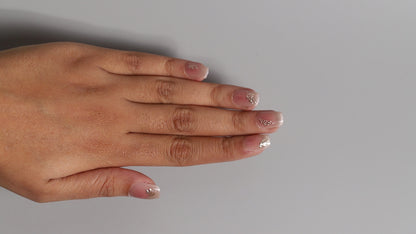 Nude Gold Chrome | Luxury Press On Nails Wholesale | Handmade 3D Nail Art with application kit.