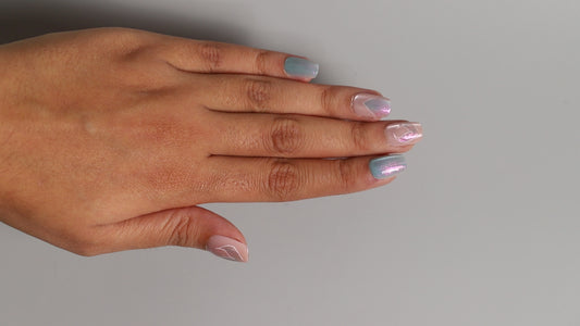 Baby Pink Blue Mermaid Diaries | Luxury Press On Nails Wholesale | Handmade 3D Nail Art with application kit.