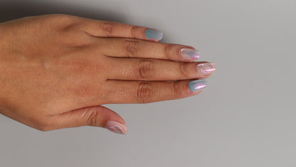 Baby Pink Blue Mermaid Diaries | Luxury Press On Nails Wholesale | Handmade 3D Nail Art with application kit.