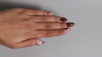Mocha Autumn | Classic Press On Nails Wholesale | 15pcs Soft Gel Nails