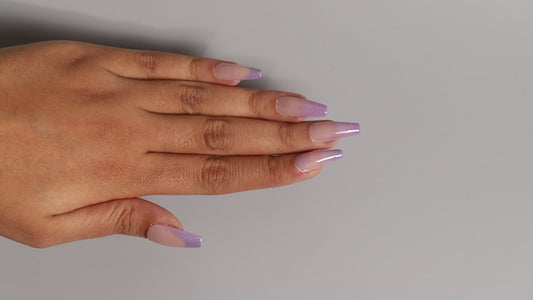 Purple French | Classic Press On Nails Wholesale | 15pcs Soft Gel Nails