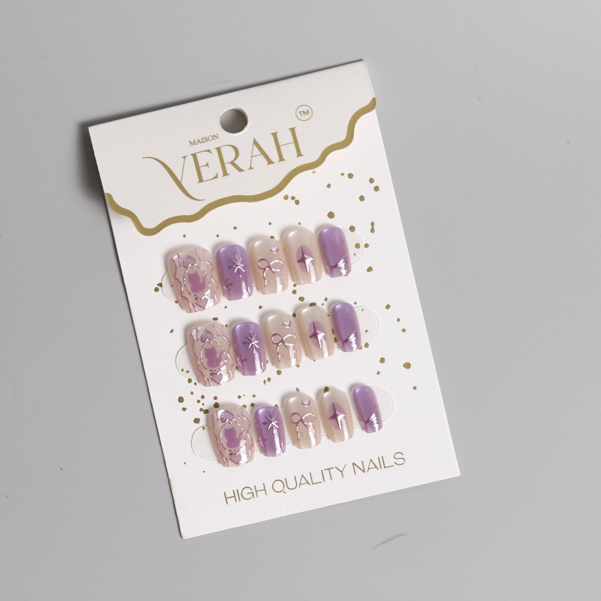 Purple Aesthetics | Luxury Press On Nails Wholesale | Handmade 3D Nail Art - Vihaan Wholesale Trading