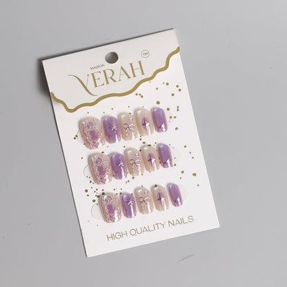 Purple Aesthetics | Luxury Press On Nails Wholesale | Handmade 3D Nail Art - Vihaan Wholesale Trading