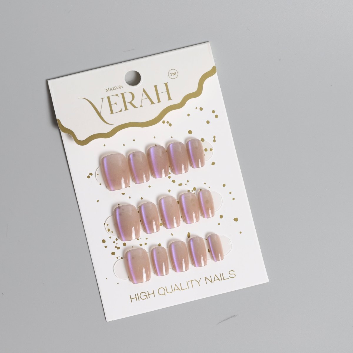 Purple Gold Galaxy | Galaxy Press On Nails Wholesale | Premium Cat Eye Nails - Vihaan Wholesale Trading