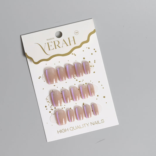 Purple Gold Galaxy | Galaxy Press On Nails Wholesale | Premium Cat Eye Nails - Vihaan Wholesale Trading