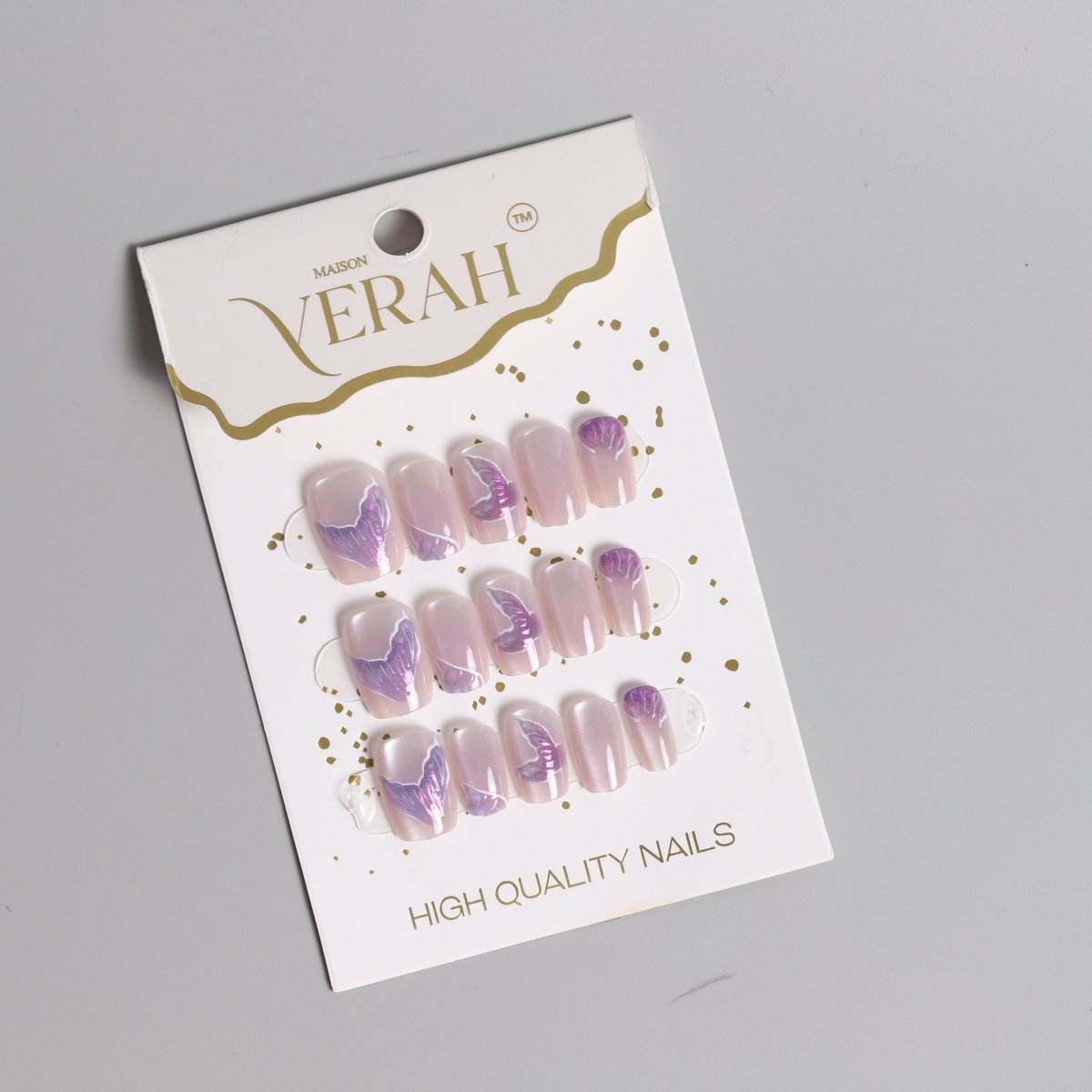 Purple Mermaid Diaries | Luxury Press On Nails Wholesale | Handmade 3D Nail Art - Vihaan Wholesale Trading