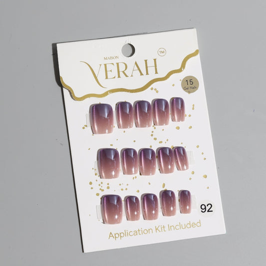 Purple Pink Ombre Galaxy | Galaxy Press On Nails Wholesale | Premium Cat Eye Nails with application kit. - Vihaan Wholesale Trading