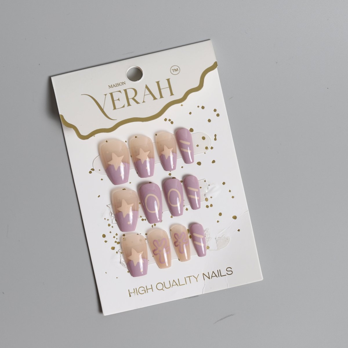 Purple Star Ombre | Classic Press On Nails Wholesale | 15pcs Soft Gel Nails - Vihaan Wholesale Trading