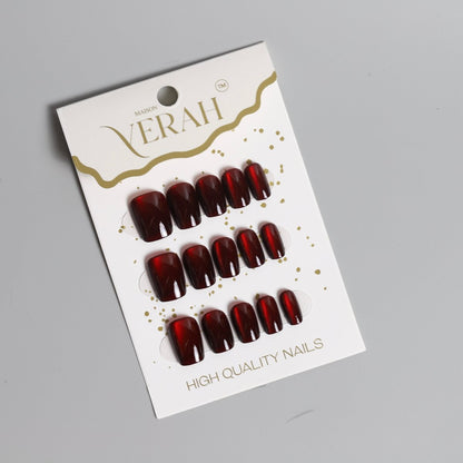 Red Black Galaxy | Galaxy Press On Nails Wholesale | Premium Cat Eye Nails - Vihaan Wholesale Trading