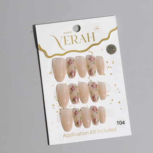 Rose Gold Chromes | Luxury Press On Nails Wholesale | Handmade 3D Nail Art with application kit. - Vihaan Wholesale Trading