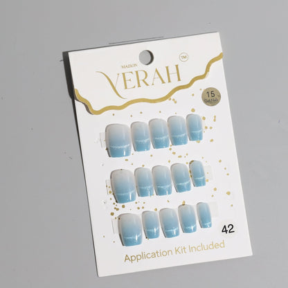 Serene Sky Blue Galaxy | Galaxy Press On Nails Wholesale | Premium Cat Eye Nails with application kit. - Vihaan Wholesale Trading
