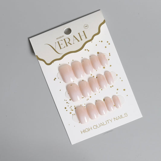 Short Brownish Ombre | Classic Press On Nails Wholesale | 15pcs Soft Gel Nails - Vihaan Wholesale Trading