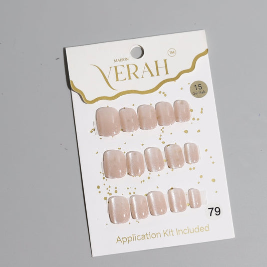 Short Champagne Gold Galaxy | Galaxy Press On Nails Wholesale | Premium Cat Eye Nails with application kit. - Vihaan Wholesale Trading