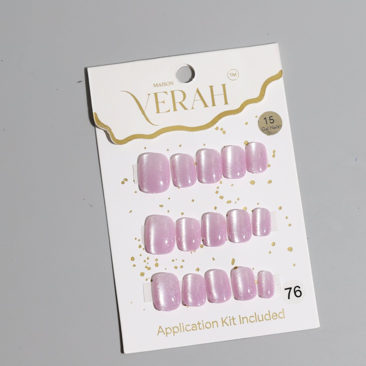 Short Lilac Purple Galaxy | Galaxy Press On Nails Wholesale | Premium Cat Eye Nails with application kit. - Vihaan Wholesale Trading