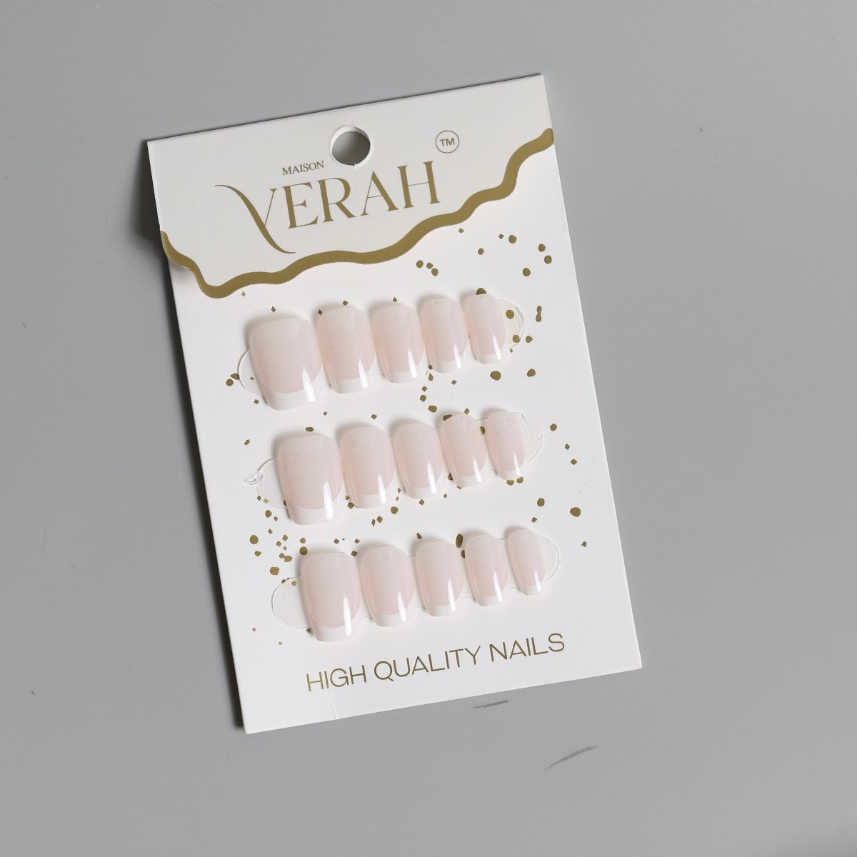 Short Milky White French | Classic Press On Nails Wholesale | 15pcs Soft Gel Nails - Vihaan Wholesale Trading