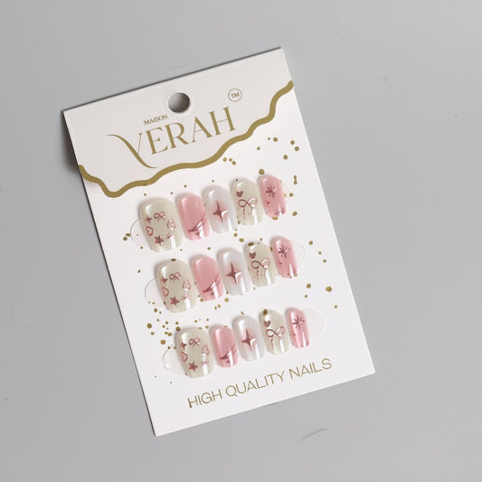 Sparkling Pink | Luxury Press On Nails Wholesale | Handmade 3D Nail Art - Vihaan Wholesale Trading