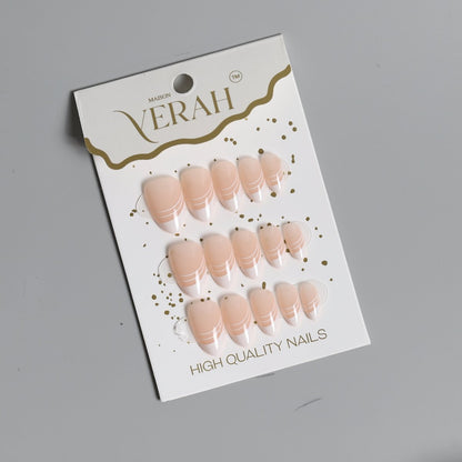 Spider Art French | Classic Press On Nails Wholesale | 15pcs Soft Gel Nails - Vihaan Wholesale Trading