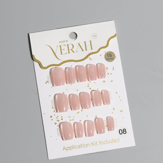 Square Clear Pink Galaxy | Galaxy Press On Nails Wholesale | Premium Cat Eye Nails with application kit. - Vihaan Wholesale Trading